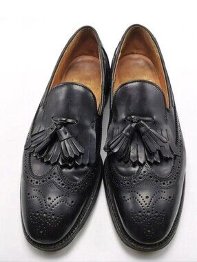 Dack's Shoes Size 10 B Black Leather  Wingtip Kiltie Business Casual